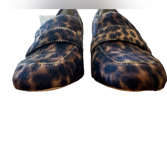 Boden Victoria Mid Heel Calf Hair Leather Loafers Sz 39/8.5 in Cheetah Print EUC - Picture 7 of 7